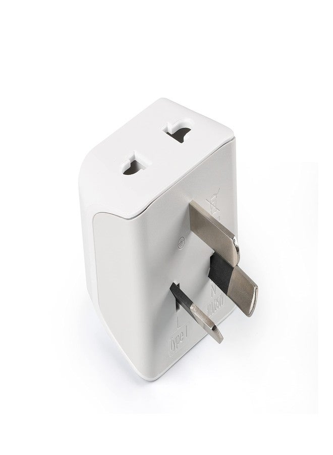 Ceptics India to Australia Plug Converter - 2 in 1 China, New Zealand Adapter - Type I - CE Certified - RoHS Compliant - White - 1 Pack - Lifetime Limited Warranty - Image 1
